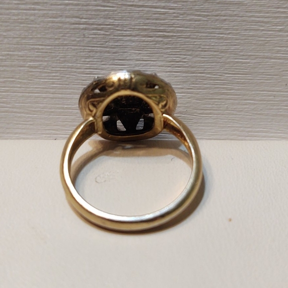 "Eastern Star" Beautiful and Detailed Vermeil Ring - Picture 4 of 8